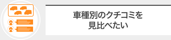 車種別のクチコミを見比べたい