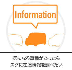 気になる車種があったらスグに在庫情報を調べたい